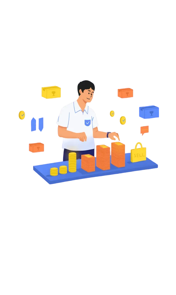 Trading card illustration